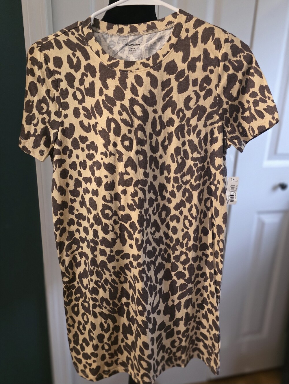 Wild Meadow XXS Leopard Print Short Sleeve Tshirt Dress